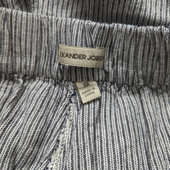 Alexander Jordan Navy Blue white striped linen shorts women's 3X - Picture 6 of 12